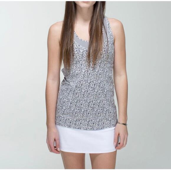 lululemon athletica Tops - Lululemon Tone It Tank Floral Pattern Gray Size 8